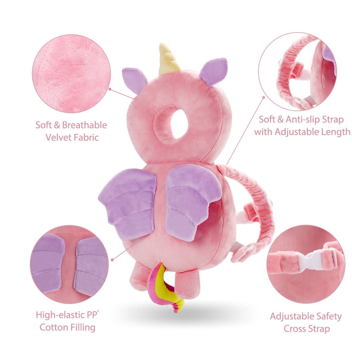 Pink Unicorn Baby Head Protector